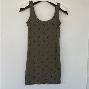 Atmosphere Green Feather Sleeveless Tank Boho Western Dress Size 6